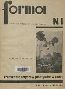 Forma : kwartalnik poświęcony sprawom plastyki. 1933, nr 1