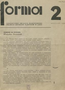 Forma : czasopismo Związku Zawodowego Polskich Artystów Plastyków w Łodzi. 1934, nr 2