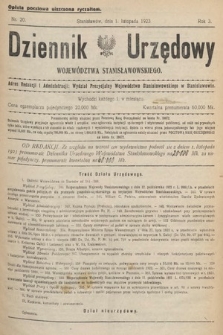 Dziennik Urzędowy Województwa Stanisławowskiego. 1923, nr 20