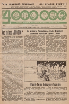 4000000 : tygodnik wystepujący w obronie polskiego stanu posiadania. R. 1, 1938, nr 5