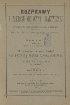 O obecnym stanie badań nad przyrodą błonicy gardła (dyfteryi)