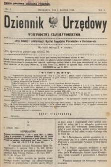 Dziennik Urzędowy Województwa Stanisławowskiego. 1924, nr 4