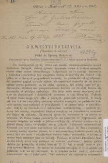 O kwestyi przeżycia (Question de survie)