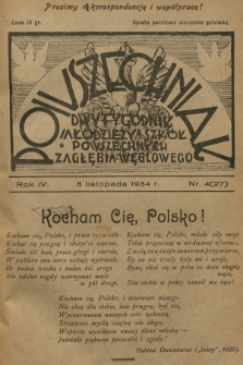 Powszechniak : dwutygodnik Młodzieży Szkół Powszechnych Zagłębia Węglowego. R.4, 1934, nr 4 (27)