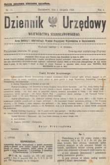 Dziennik Urzędowy Województwa Stanisławowskiego. 1924, nr 11