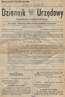Dziennik Urzędowy Województwa Stanisławowskiego. 1925, nr 1