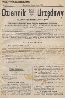 Dziennik Urzędowy Województwa Stanisławowskiego. 1925, nr 2