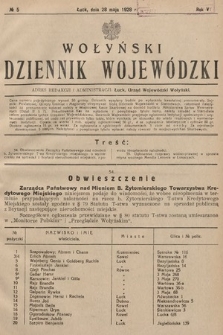 Wołyński Dziennik Wojewódzki. 1928, nr 5