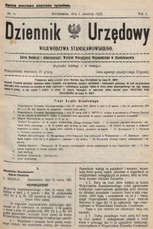 Dziennik Urzędowy Województwa Stanisławowskiego. 1925, nr 4