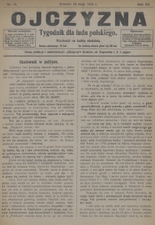 Ojczyzna : tygodnik dla ludu polskiego. 1914, nr 19 [skonfiskowany]