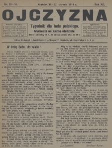 Ojczyzna : tygodnik dla ludu polskiego. 1914, nr 33-34
