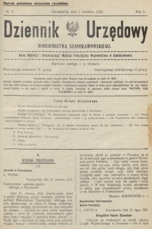 Dziennik Urzędowy Województwa Stanisławowskiego. 1925, nr 9