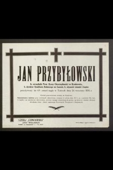 Jan Przybyłowski [...] zmarł nagle w Tatrach dnia 24 września 1936 r. [...]