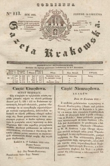 Codzienna Gazeta Krakowska. 1833, nr 113