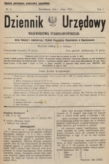 Dziennik Urzędowy Województwa Stanisławowskiego. 1926, nr 2