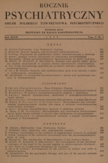 Rocznik Psychiatryczny : organ Polskiego Towarzystwa Psychiatrycznego. R. 27, 1949, nr 4