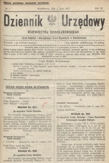 Dziennik Urzędowy Województwa Stanisławowskiego. 1927, nr 7