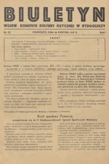 Biuletyn Wojew. Komitetu Kultury Fizycznej w Bydgoszczy. R.1, 1955, nr 12