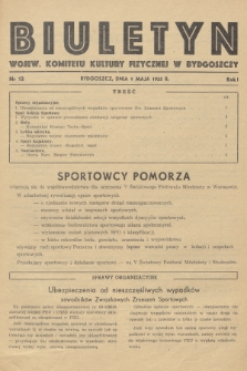 Biuletyn Wojew. Komitetu Kultury Fizycznej w Bydgoszczy. R.1, 1955, nr 13