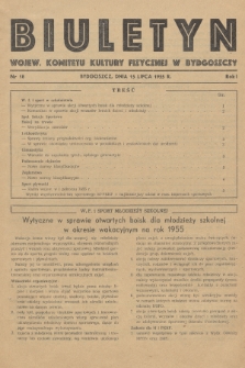 Biuletyn Wojew. Komitetu Kultury Fizycznej w Bydgoszczy. R.1, 1955, nr 18