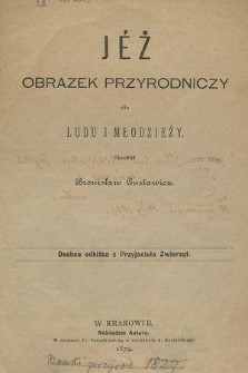 Jeż : obrazek przyrodniczy dla ludu i młodzieży