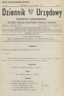 Dziennik Urzędowy Województwa Stanisławowskiego. 1927, nr 15