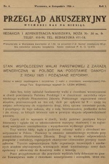 Przegląd Akuszeryjny. R.1, 1926, nr 4