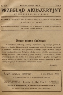 Przegląd Akuszeryjny. R.2, 1927, nr 2 (7)