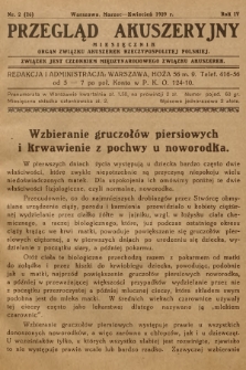Przegląd Akuszeryjny : miesięcznik : organ Związku Akuszerek Rzeczypospolitej Polskiej. R.4, 1929, nr 2 (26)