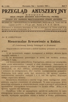 Przegląd Akuszeryjny : miesięcznik : organ Związku Akuszerek Rzeczypospolitej Polskiej. R.5, 1930, nr 3 (33)