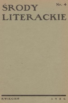Środy Literackie. 1936, nr 4