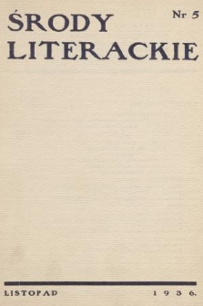 Środy Literackie. 1936, nr 5