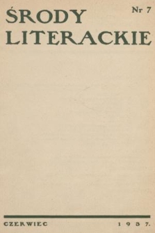 Środy Literackie. 1937, nr 7