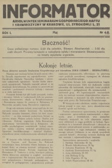 Informator Absolwentek Seminarjum Gospodarczego, Haftu i Krawiecczyzny w Krakowie. R. 1, 1930, nr 4-5