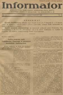 Informator Absolwentek Seminarjum Gospodarczego, Haftu i Krawiecczyzny w Krakowie. R. 6, 1935, nr 33