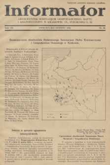 Informator Absolwentek Seminarjum Gospodarczego, Haftu i Krawiecczyzny w Krakowie. R. 7, 1936, nr 36