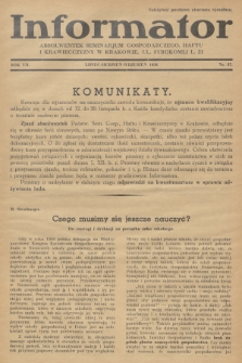 Informator Absolwentek Seminarjum Gospodarczego, Haftu i Krawiecczyzny w Krakowie. R. 7, 1936, nr 37