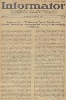 Informator Absolwentek Seminarjum Gospodarczego, Haftu i Krawiecczyzny w Krakowie. R. 8, 1937, nr 39