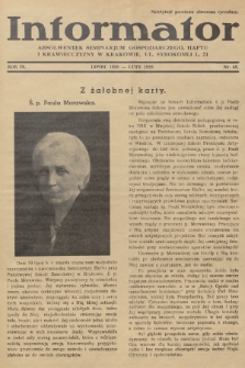 Informator Absolwentek Seminarjum Gospodarczego, Haftu i Krawiecczyzny w Krakowie. R. 9, 1938/1939, nr 43