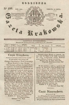Codzienna Gazeta Krakowska. 1833, nr 181