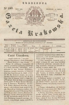 Codzienna Gazeta Krakowska. 1833, nr 183