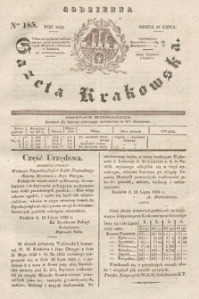 Codzienna Gazeta Krakowska. 1833, nr 185