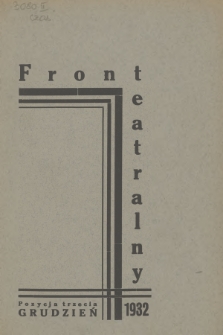 Front Teatralny. 1932, Pozycja trzecia