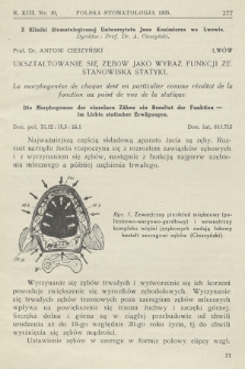 Polska Stomatologja. R.13, 1935, nr 10