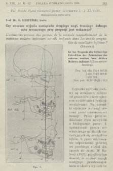 Polska Stomatologja. R.13, 1935, nr 11-12