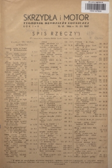 Skrzydła i Motor : tygodnik lotniczy. R. 2, 1947, spis rzeczy