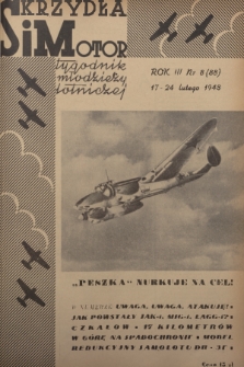 Skrzydła i Motor : tygodnik młodzieży lotniczej. R. 3, 1948, nr 8