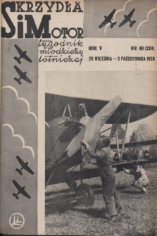 Skrzydła i Motor : tygodnik młodzieży lotniczej. R. 5, 1950, nr 40