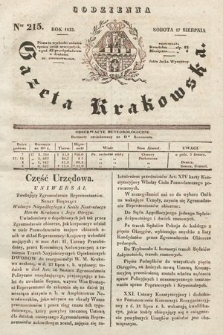 Codzienna Gazeta Krakowska. 1833, nr 215