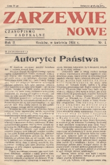 Zarzewie Nowe : czasopismo radykalne. R. 2, 1934, nr 4